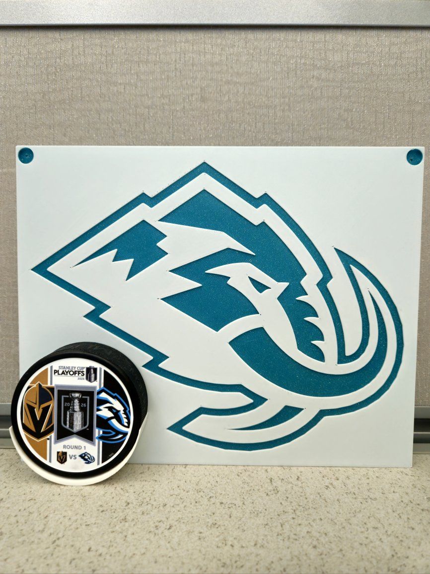 Custom 3D Printed Utah Mammoth Puck Display