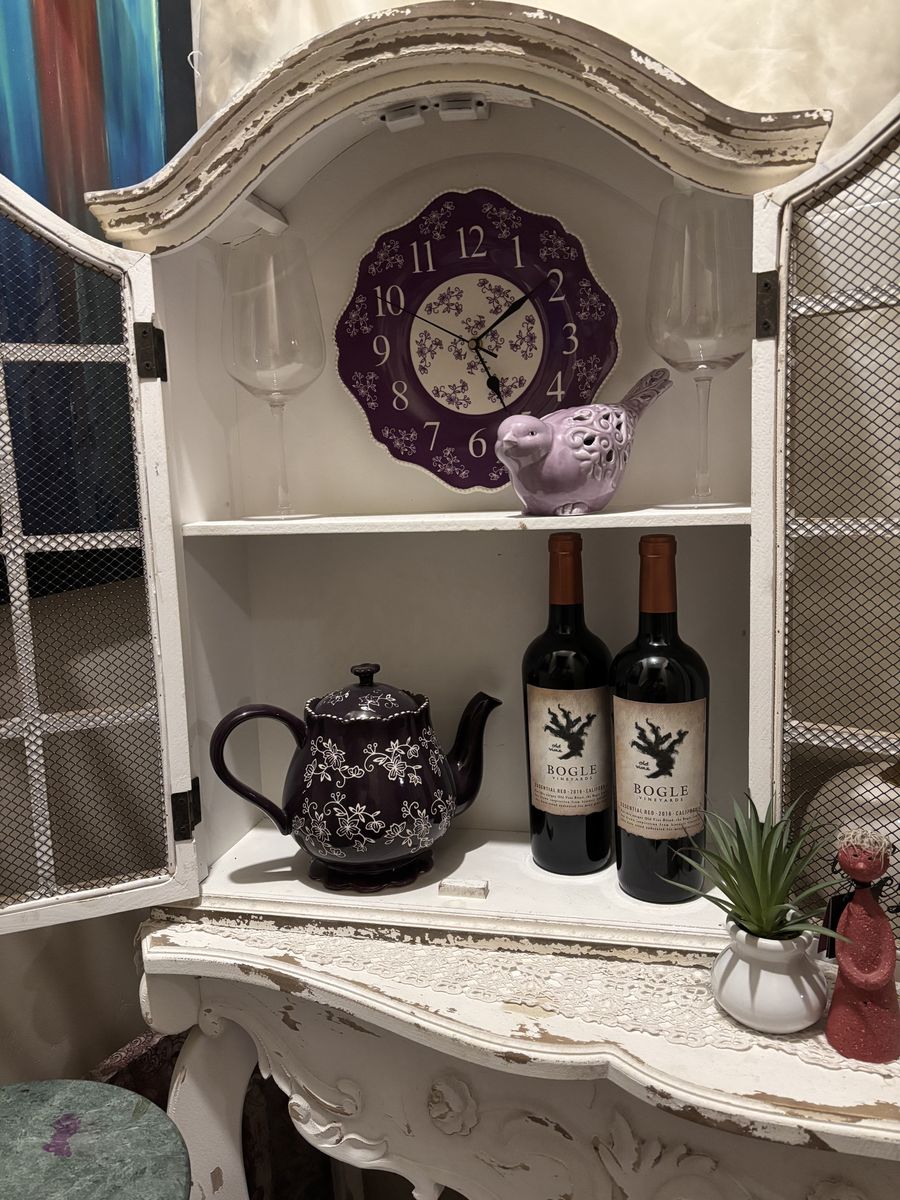 Counter or Wall Hung Curio with Chicken Wire Windows