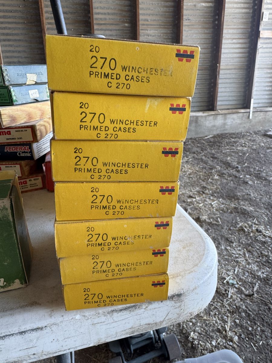 Winchester 270 Primed Cases - Lot of 7 Boxes