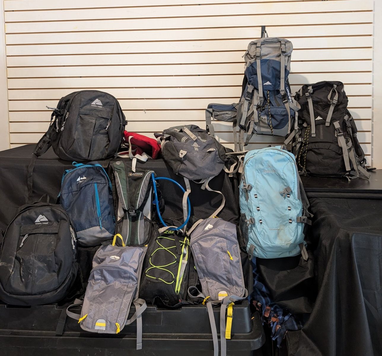 Assorted Outdoor Backpacks and Hydration Packs 