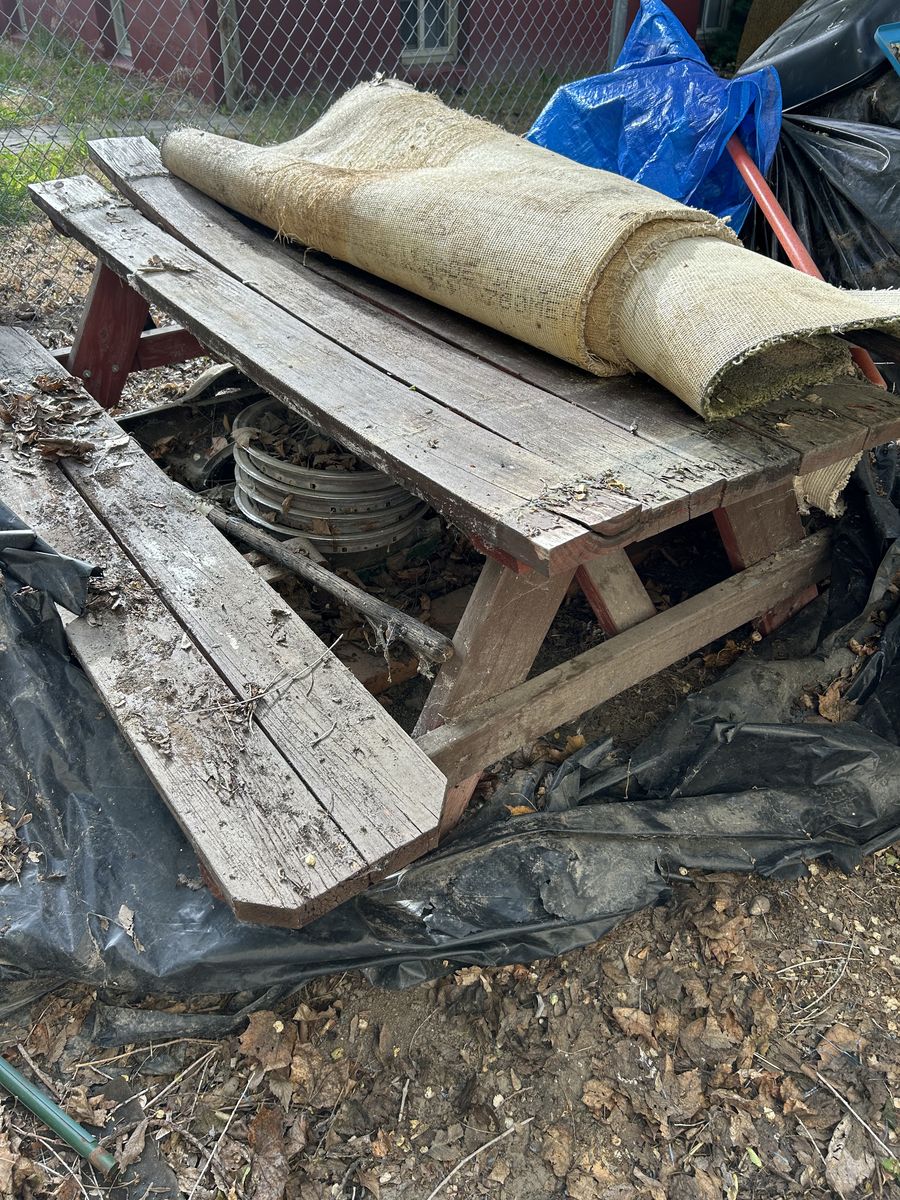 Weathered Wooden Picnic Table - Outdoor Furniture Project Piece