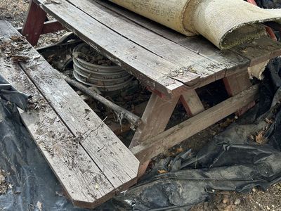Weathered Wooden Picnic Table - Outdoor Furniture Project Piece