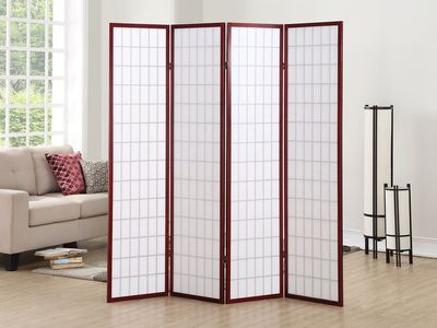 New Oriental Shoji 4 Panel Screen Room Divider, Cherry