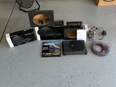 Sony 100W CD Head Unit, Sound Ordnance 8" Powered Sub, Rockford Fosgate Speakers & Dynamat