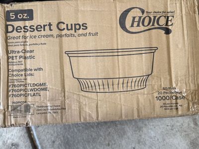 Choice 5 oz Ultra-Clear PET Plastic Dessert Cups - Full Case of 1000