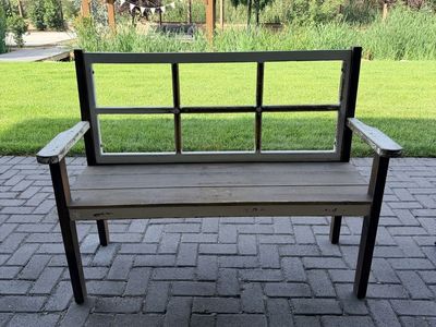 Rustic Repurposed Window Frame Garden Bench