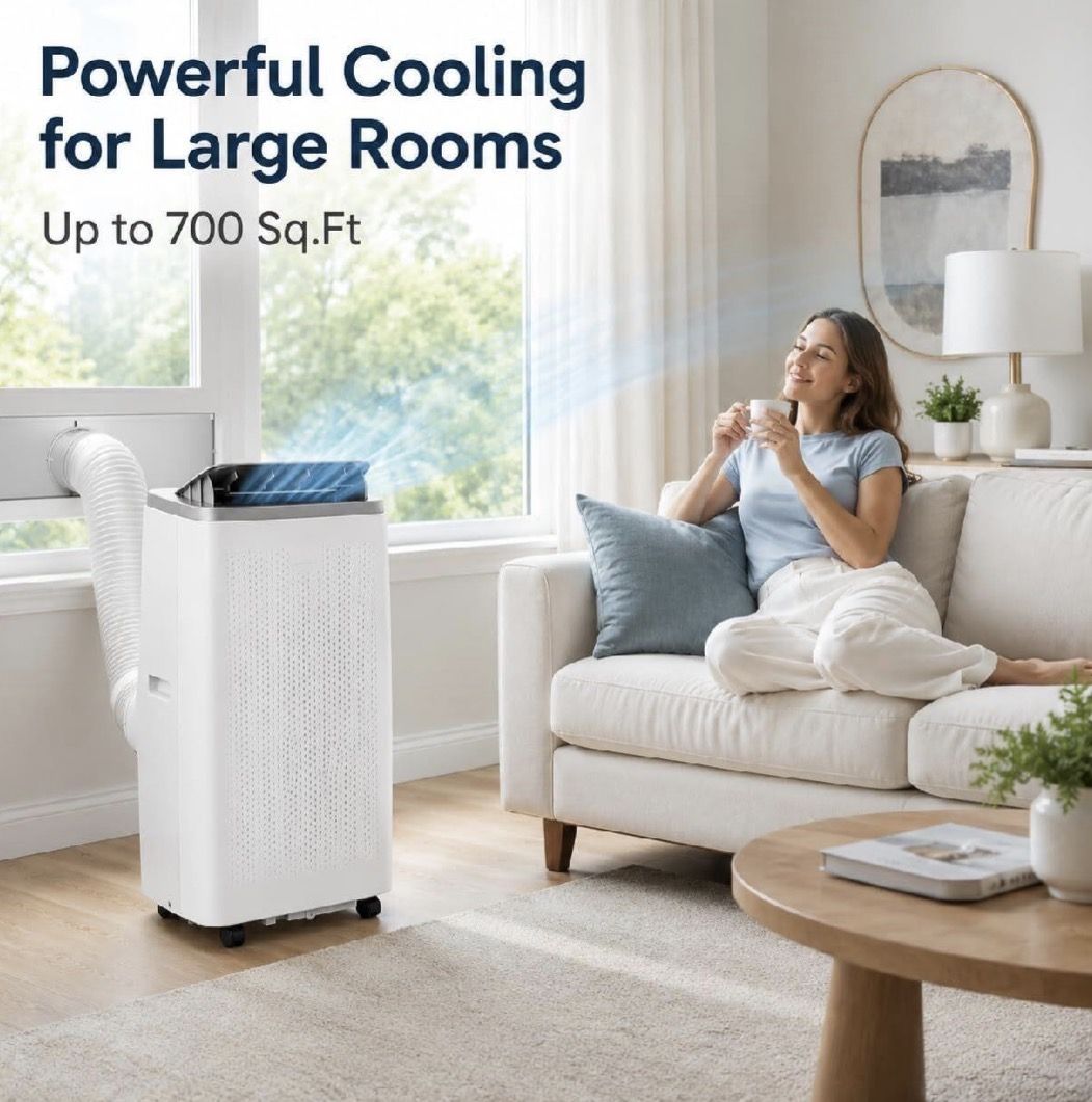 14,000 BTU Portable Air Conditioners, Cools Large Room 700 Sq.Ft, 4-in-1 AC Unit with Dehumidier