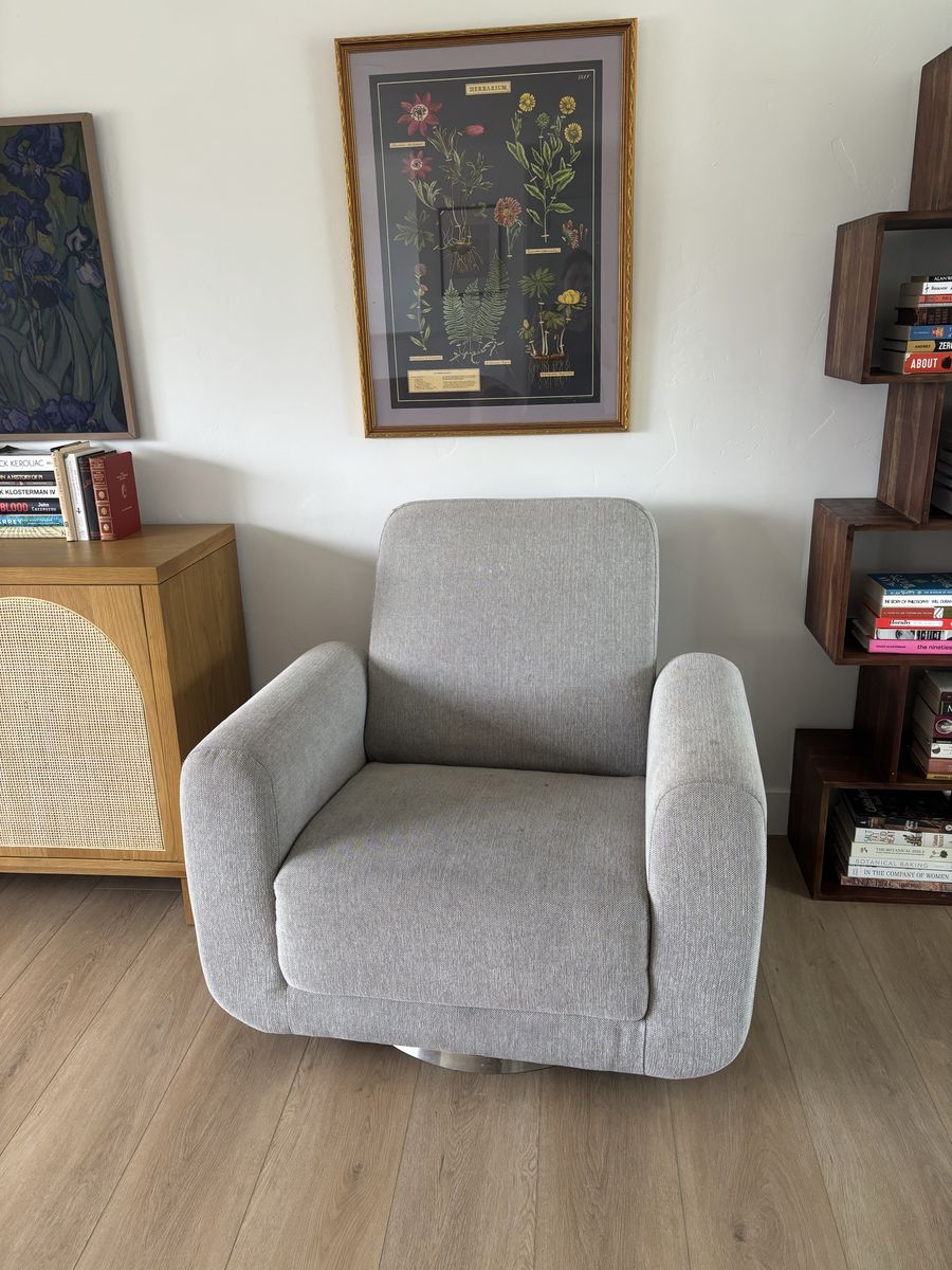 FREE Modern Gray Swivel Glider Rocking Chair