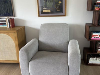 FREE Modern Gray Swivel Glider Rocking Chair