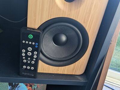 Yu6 Kanto Speakers, Bluetooth Wood Grain with Remote