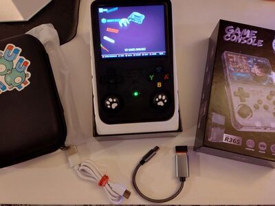 RG36 Retro Handheld Emulation System + case, Link cable, & screen protector.