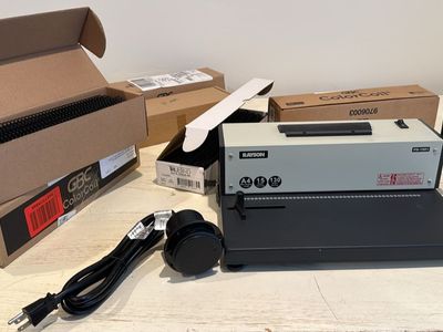 Rayson PD-150 Electric Coil Binding Machine with 6 Boxes of Assorted Coils