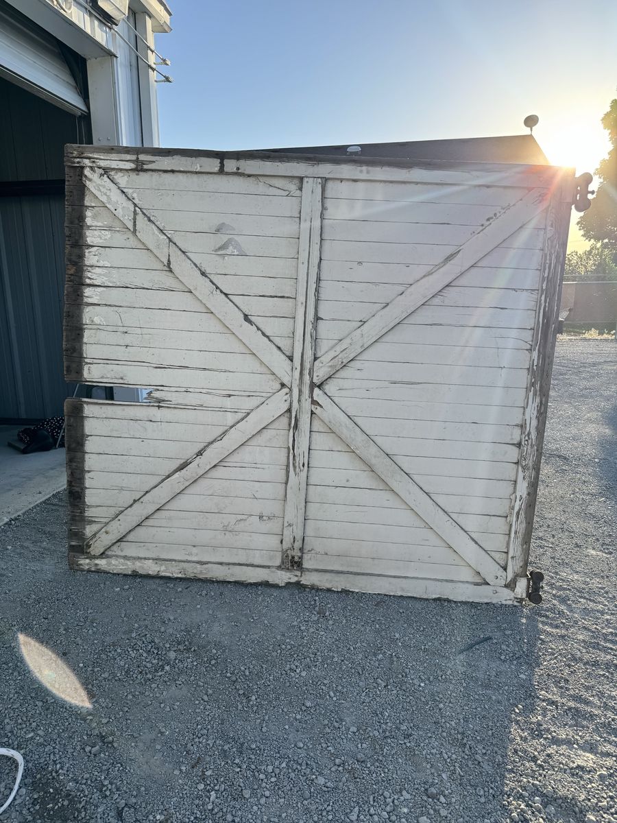 Antique wood service station garage door