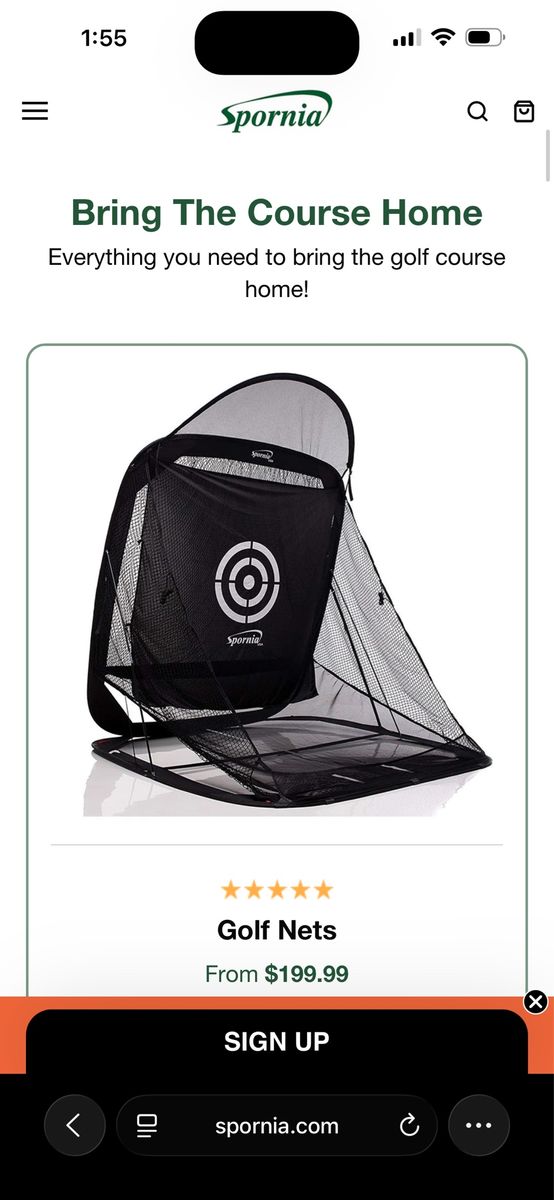 New spornia golf net 