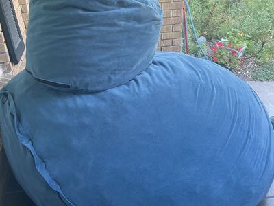 Ultimate Sack 6000 Blue Microsuede Bean Bag Chair with Footstool - Very Large