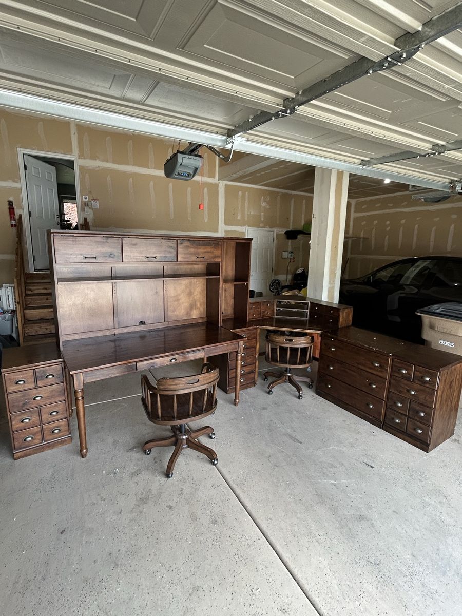 $899 obo for everything! *Wooden Desks, Cabinets, Drawers, Chairs*