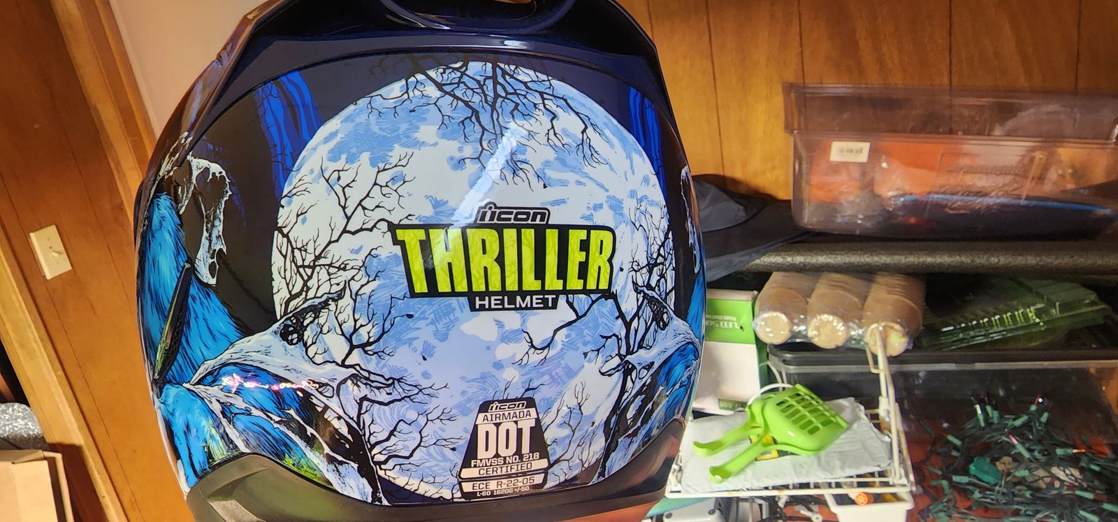 Icon Thriller helmet. NEW glows in the dark!