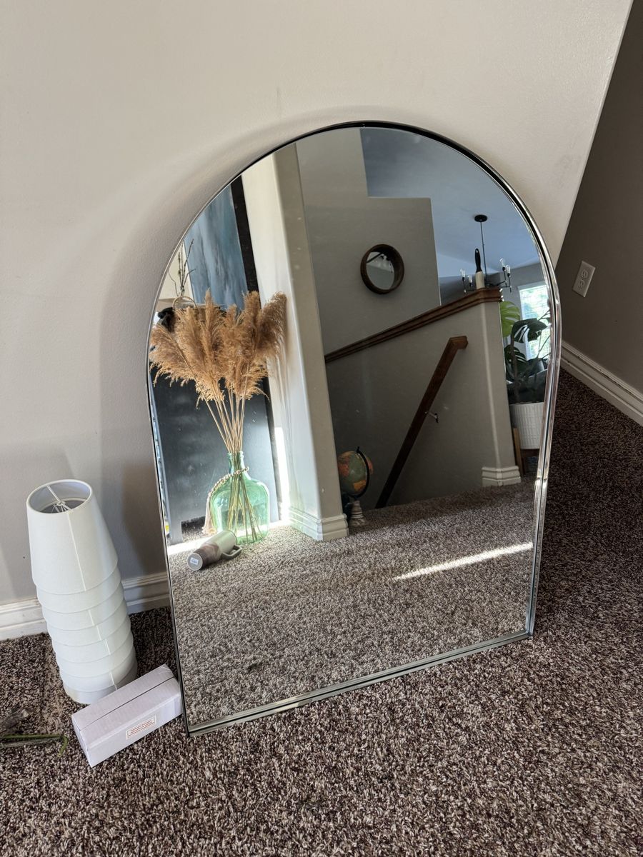 McGee & Co. Wylie 30x40 Arched Mirror Polished Nickel Frame - New just took out of Box
