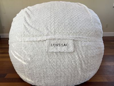 Lovesac SuperSac – Rare White Owl Fur Cover – Like New