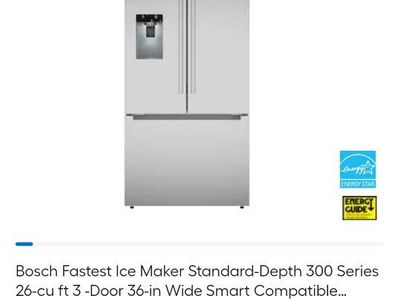 New Bosch FastIce Maker 26c.f 3 Door fridge