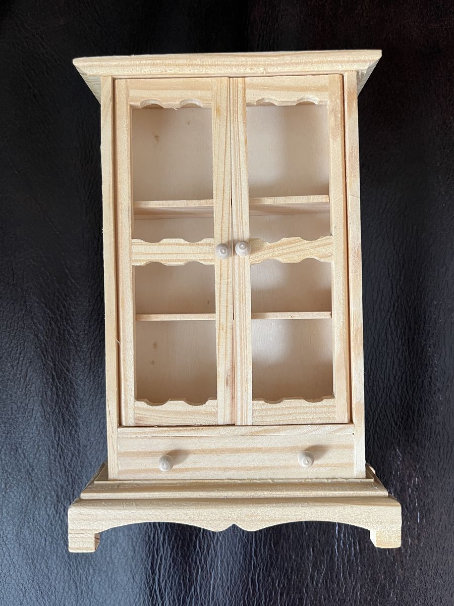 Vintage Wooden Dollhouse Display/Curio Cabinet