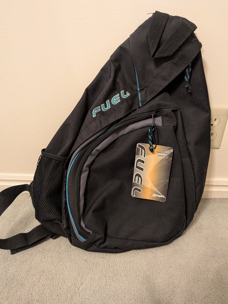 Fuel Black Sling Backpack with Tag