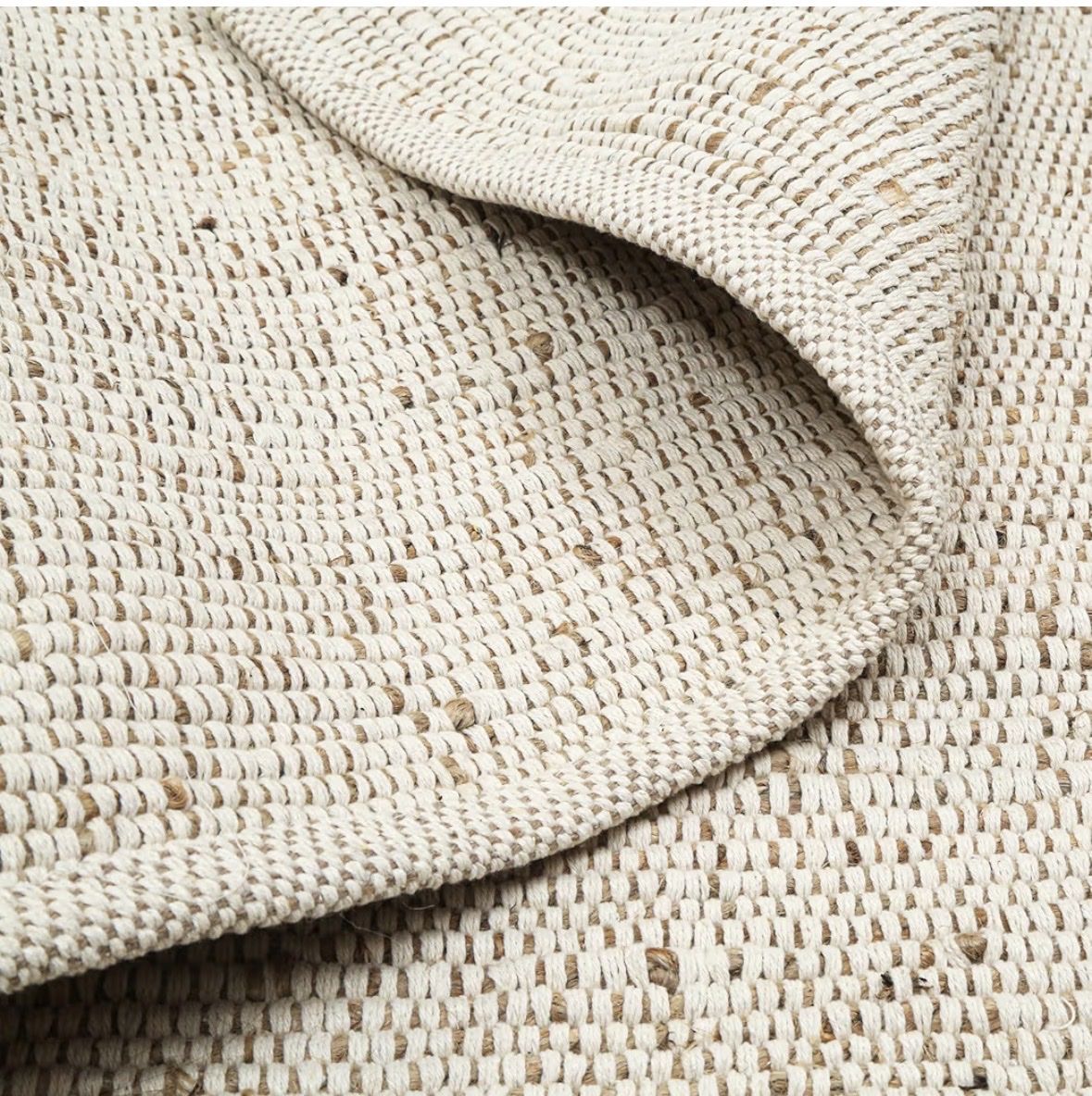 Jute Cotton Area Rug - Cream/Tan, Durable & Stylish 8x10’
