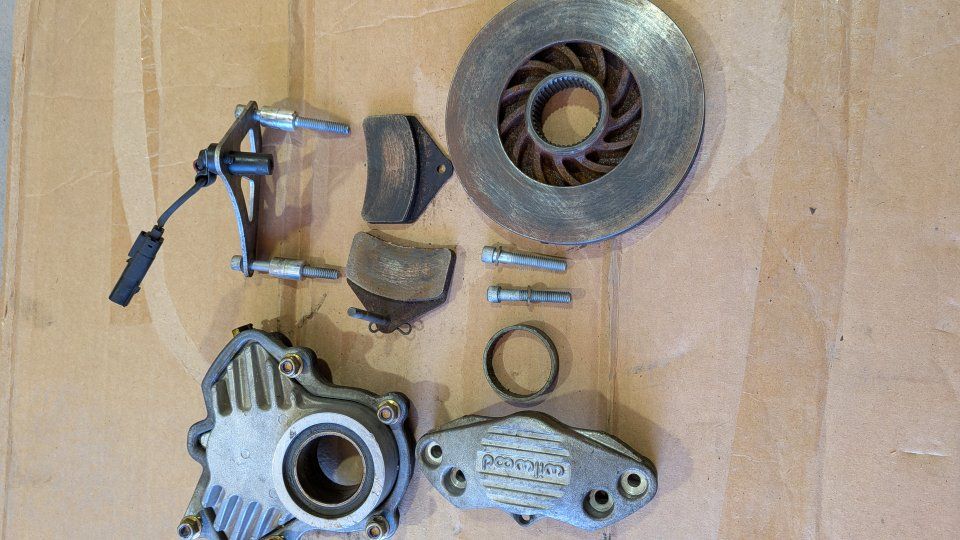 Arctic cat m8 caliper and rotor assembly.
