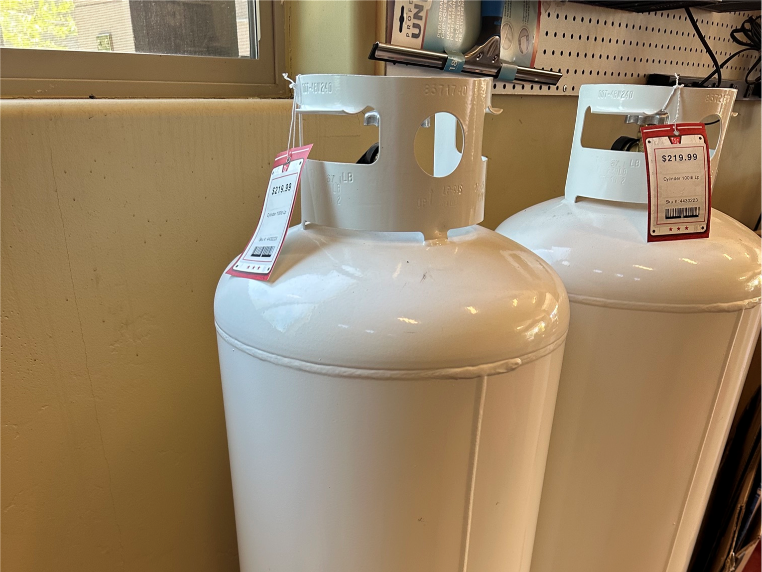 Propane (100lb tanks full) tanks.