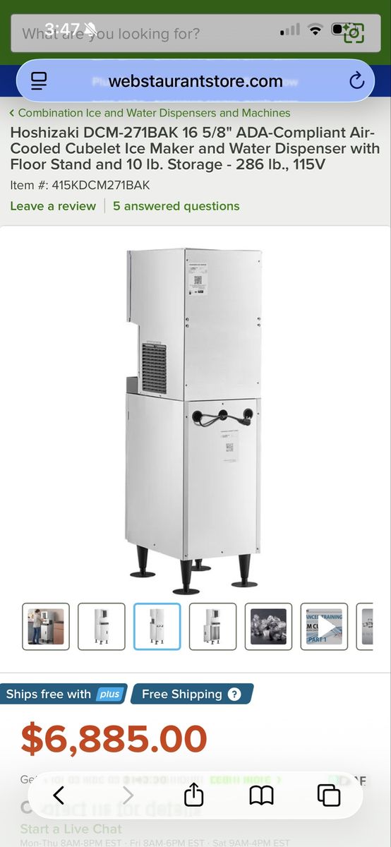 Hoshizaki Ice maker and Water Dispenser