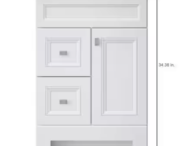 NEW White Sedgewood 24.5 inch Single Sink Vanity with Arctic Solid Surface Top