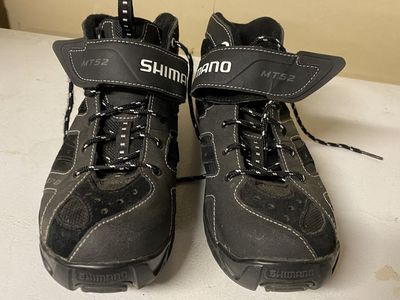 Shimano SH-MT52 Mid-Top SPD Mountain Bike Shoes with Cleats - Size EU 45 / US Men's 10.5 - Excellent Condition