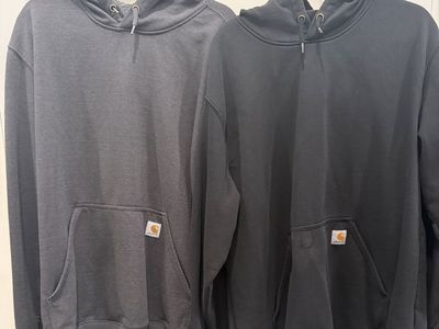 2 / Carhartt Men's Midweight Hooded Sweatshirts / Black & Charcoal Gray Size XLL
