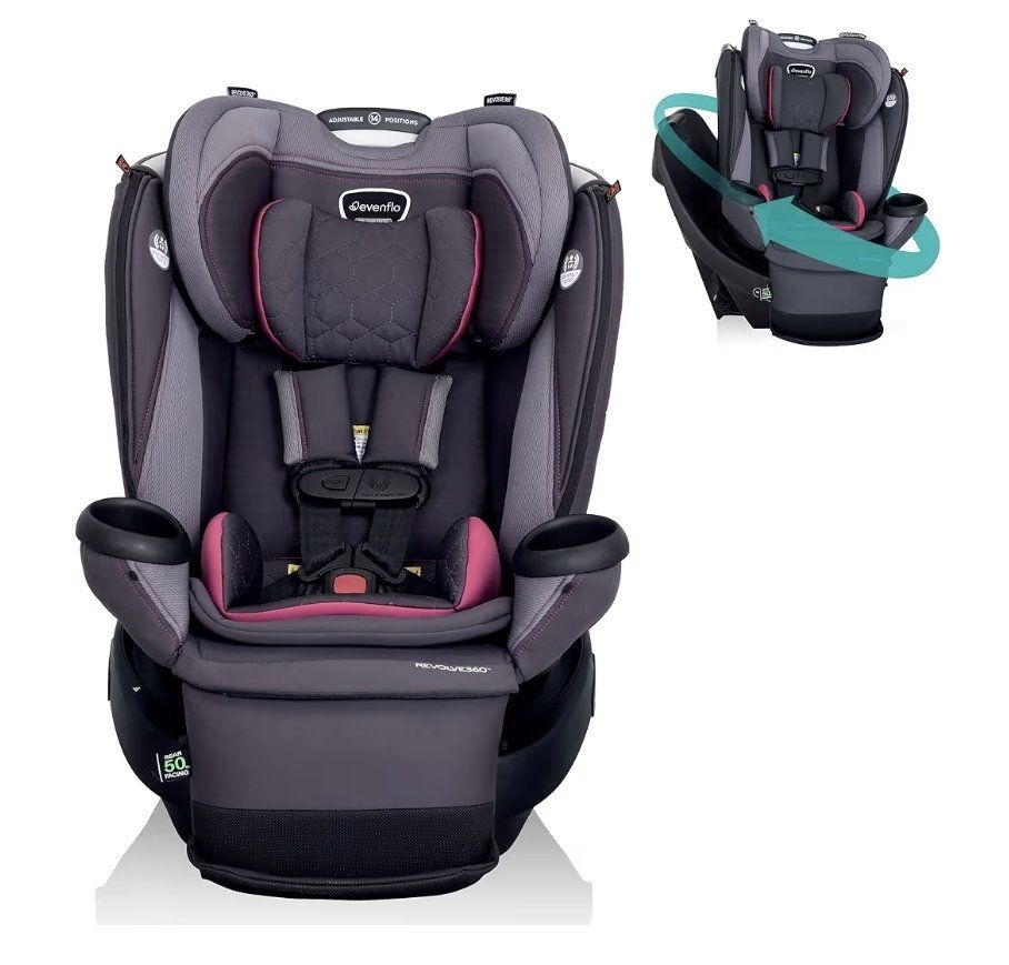 🩷2033 Evenflo Revolve360 Extend Convertible Car Seat Rotating Swivel Revolving Rear Forward Facing