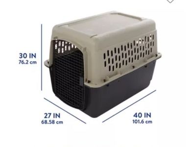 Top Paw Pet Carrier for 20-90 lbs Dogs, 40" L x 27" W x 30" H, Beige/Black