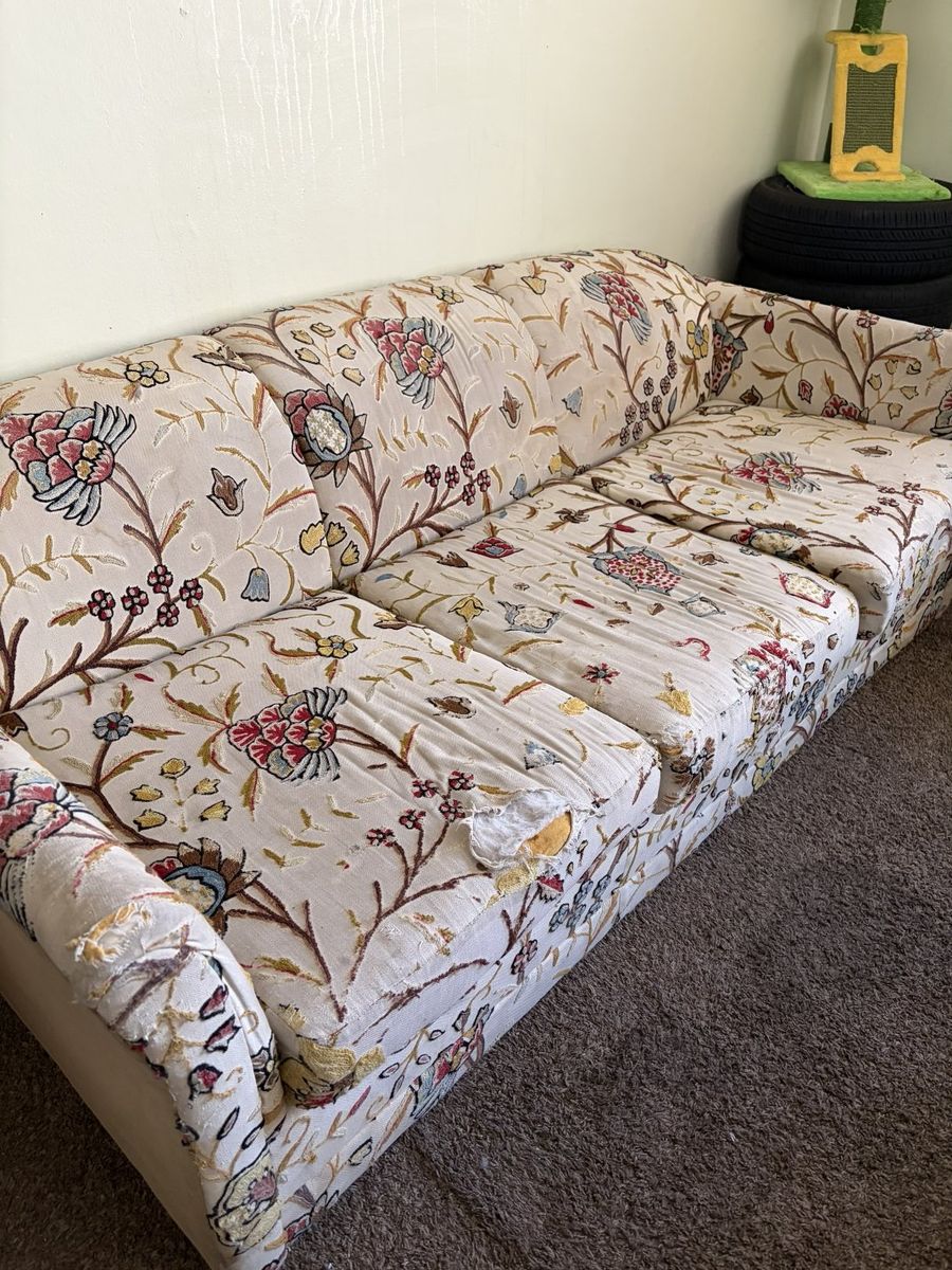 Vintage Floral Upholstered Sofa