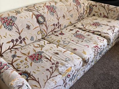 Vintage Floral Upholstered Sofa