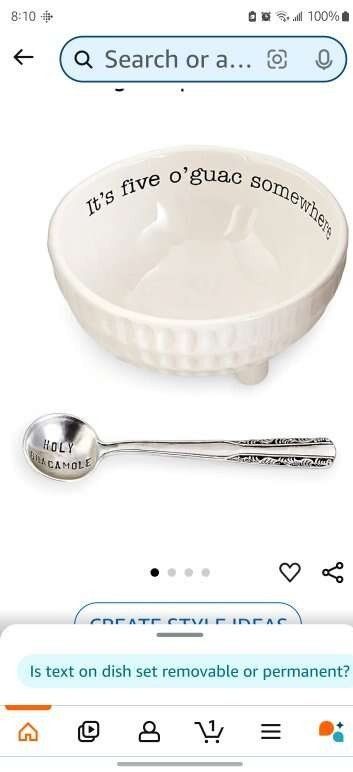 Guacamole bowl and spoon