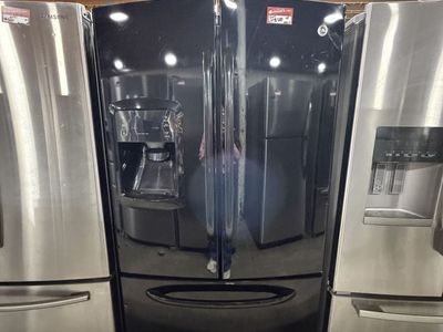HUGE DEALS! NICE GE BLACK FRENCH DOOR FRIDGE