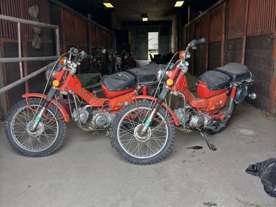 1974 Honda Trail 90 motorcycle pair