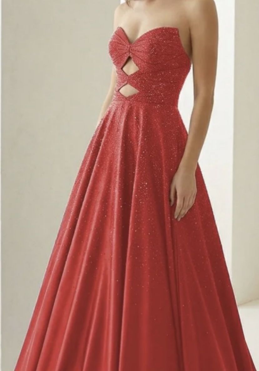 Red Formal A-Line Dress  New with Tags