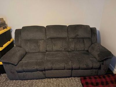 Two Dark Gray matching couches