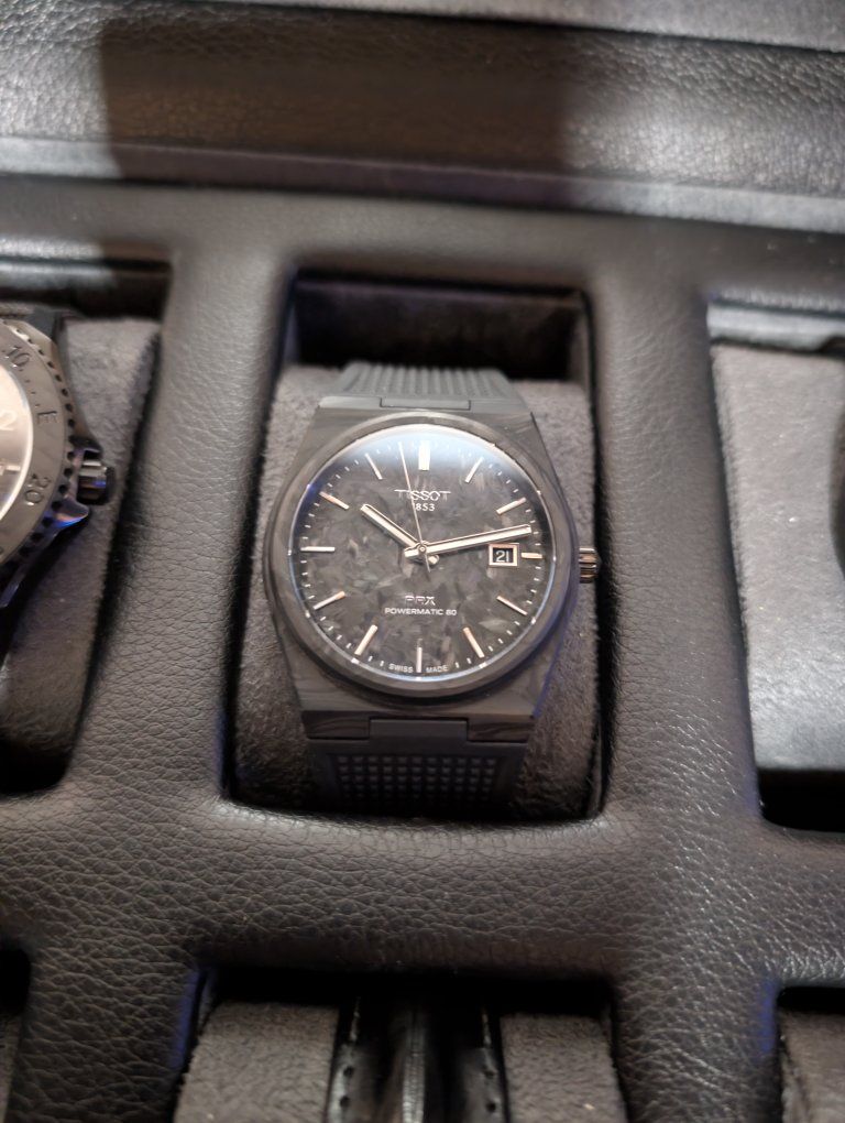 Tissot PRX Powermatic 80 Carbon Dial Men's Watch - Black, Swiss Made, Automatic
