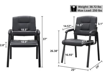 2 Black Office/Waiting Area Chairs