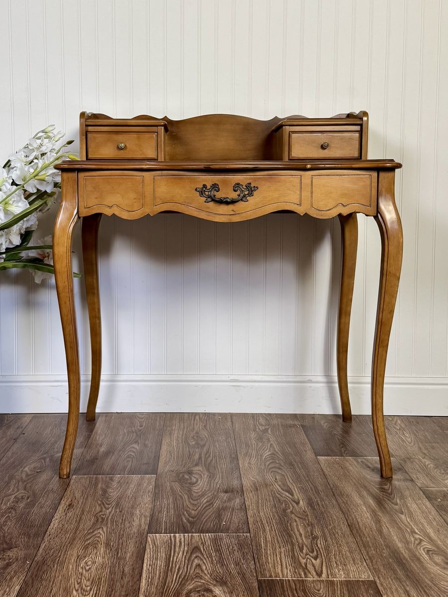 French Provincial Leather Writing Desk / Vanity