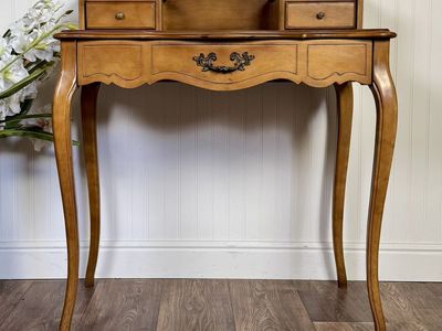French Provincial Leather Writing Desk / Vanity
