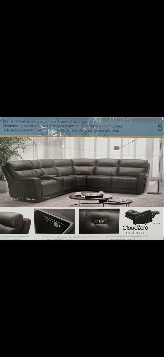 6 piece Leather Sectional