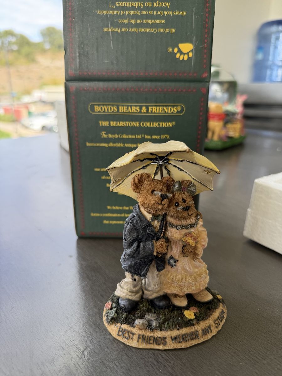 Boyds Bears & Friends The Bearstone Collection Figurine Best Friends Weather Any Storm