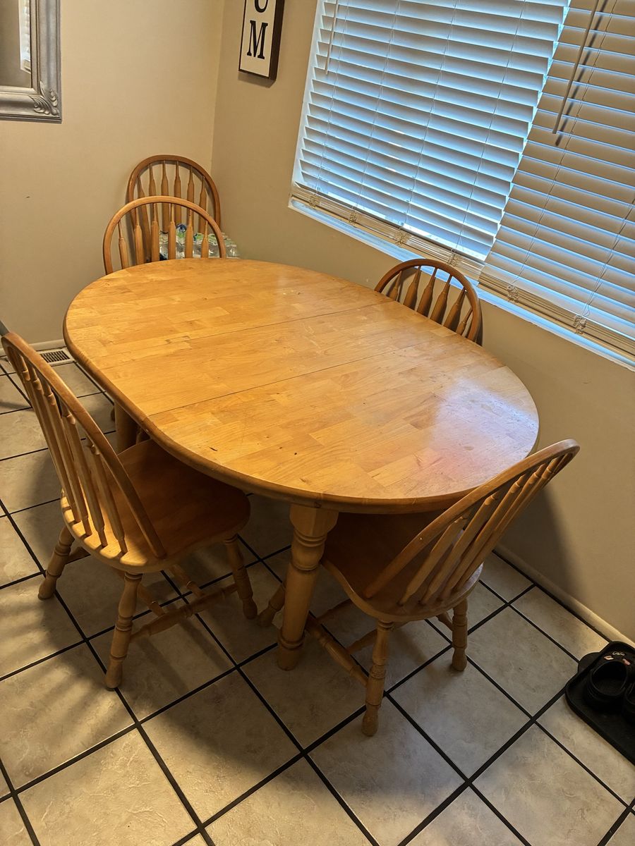 Wooden Dining Table with Chairs Set