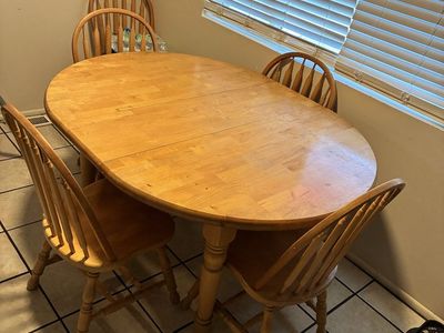Wooden Dining Table with Chairs Set